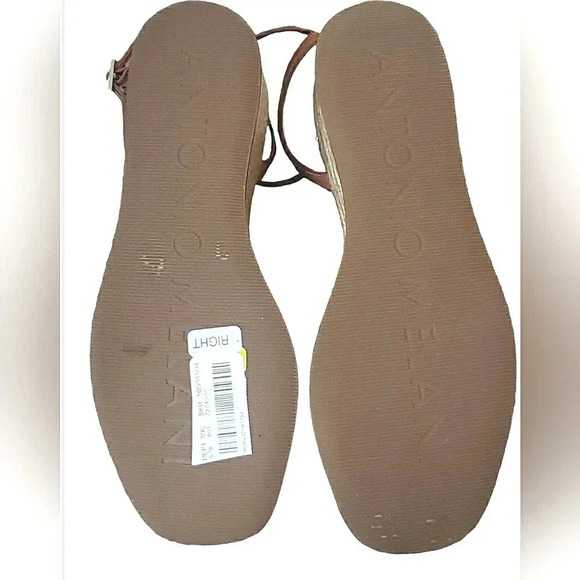 A M 10 Boho Chic Leather Strappy Espadrilles Wedge Sandals New - Picture 5 of 8